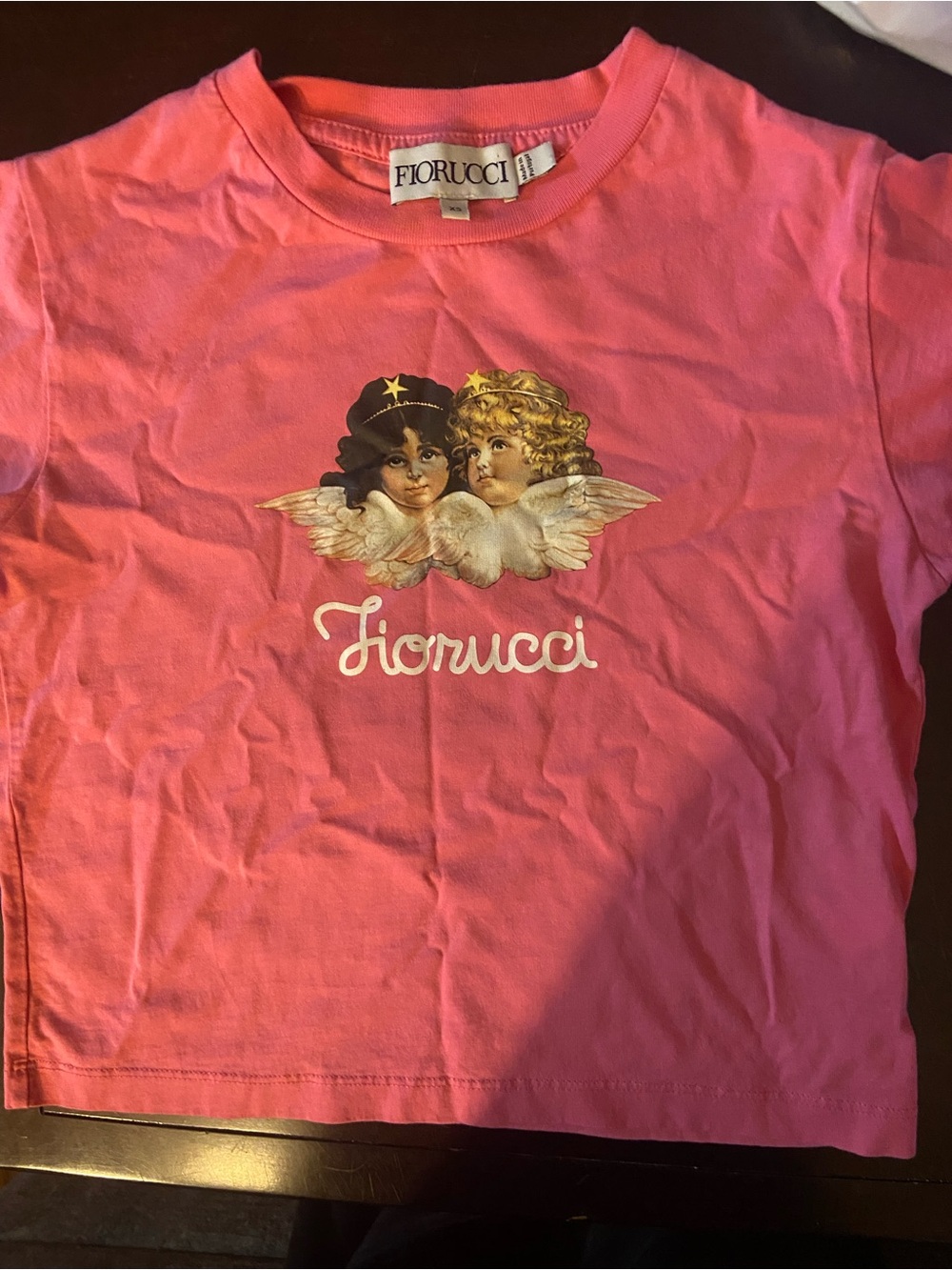 Fiorucci Pink Twin Angel Graphic Tee for Kids